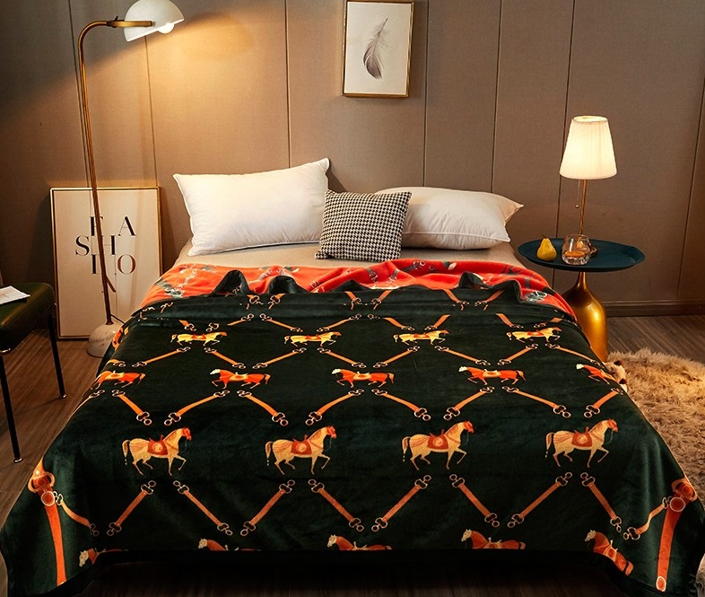 j9九游会大牌风爱马云毯（绿色）